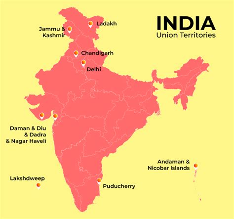 Political Map Of India Union Territories - Danice Doralynne