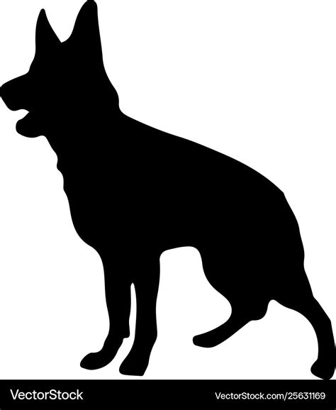 German shepherd dog silhouette Royalty Free Vector Image