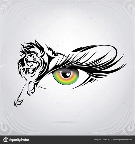 Silhouette Lion Eye Stock Vector Image by ©nutriaaa #176064360