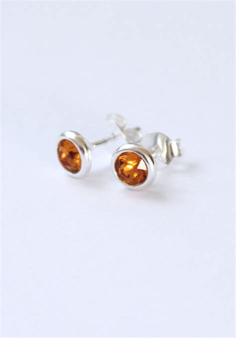 Sterling Silver Topaz Studs Scorpio Birthstone Topaz Cubic - Etsy