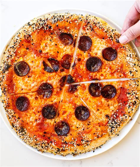 Pepperoni Pizza with Everything Bagel Seasoning Crust – Sauced Kitchen