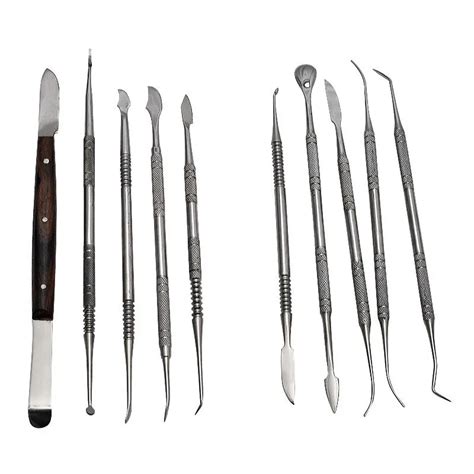 High Quality 10 pcs/set Dental Lab Equipment Wax Carving Tools Set Surgical Dentist Sculpture ...