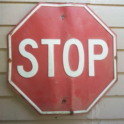 Vintage Embossed Steel Stop Sign 24 x 24 old collectible nice patina | Stop sign, Vintage ...