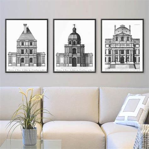 3 Set Architectural Art Prints Architecture - Etsy | Bathroom wall decor art, Vintage ...