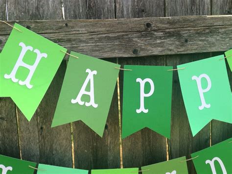 Boy Birthday Banner. Green Happy Birthday Banner. St Patricks | Etsy ...