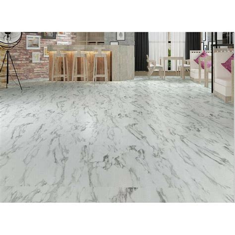 White Marble Effect Self Adhesive Vinyl Floor Tiles UK PVC – Grey ...