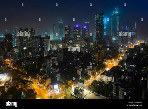 India Mumbai Bombay View at night Stock Photo - Alamy