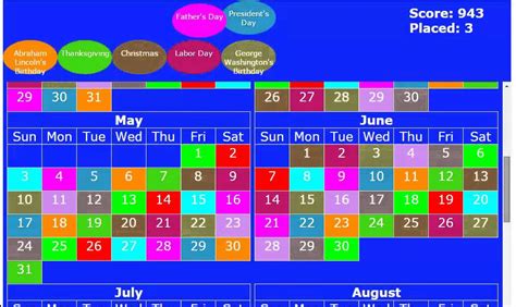 Calendar Game - YouTube