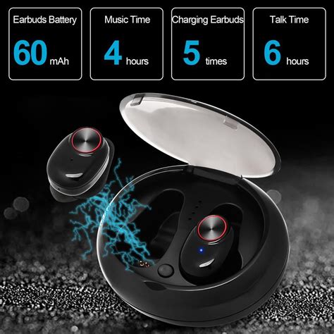 V5 TWS Bluetooth Headset True Wireless Earbus with QI-Enabled Wireless ...