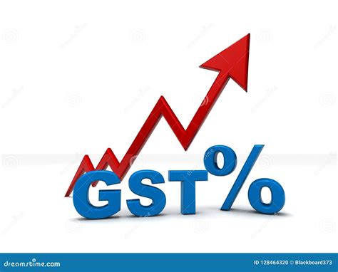 GST Tax India Concept in White Background. 3d Render Stock Illustration ...