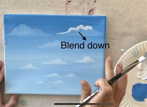 How To Paint Clouds - Simple Puffy Clouds - Step By Step Painting ...