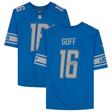 Jared Goff Detroit Lions Autographed Blue Nike Game Jersey