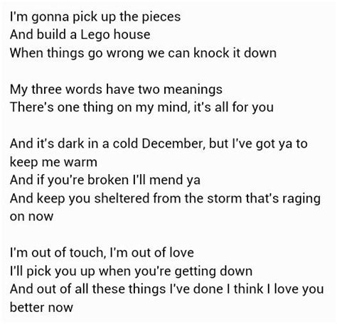 Lego House ~ Ed Sheeran | Ed sheeran love, Lyrics, Three words