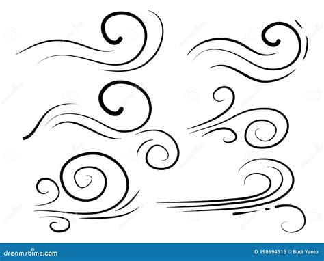 Hand Drawn Set Wind Doodle Blow, Gust Cartoon Vector | CartoonDealer ...