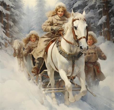 Premium AI Image | Festive Sleigh Ride in the Snow