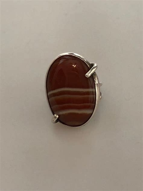 1970s Vintage BANDED CARNELIAN Ring Handcrafted STERLING - Etsy