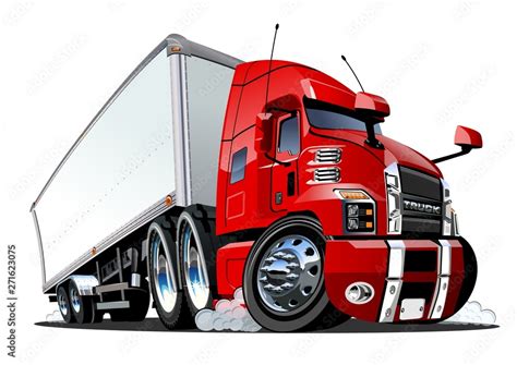 Cartoon cargo semi truck isolated on white background Stock Vector | Adobe Stock