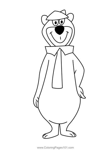 Cute Yogi Bear Coloring Page for Kids - Free Yogi Bear Printable Coloring Pages Online for Kids ...