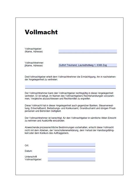 Vollmacht