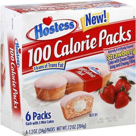 Hostess 100 Calorie Packs Mini Cakes, Strawberry | Doughnuts, Pies ...