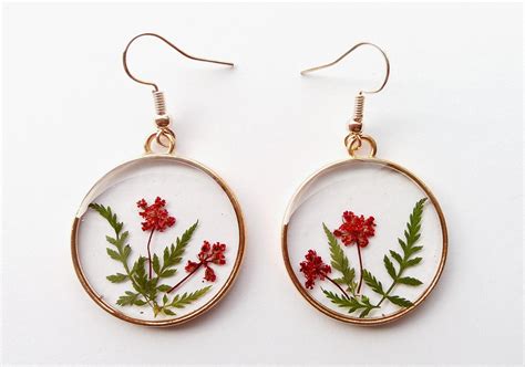 Pressed flower earring Resin jewellery Real flower Jewelry | Etsy | Flower resin jewelry, Dried ...