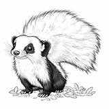 Outlined skunk coloring Page Lulu Pages sketch template