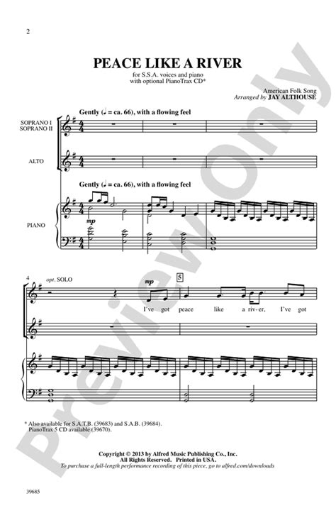 Peace Like a River: SSA Choral Octavo - Digital Sheet Music Download