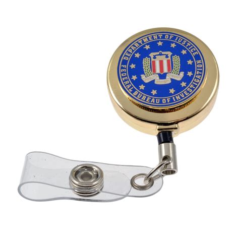 FBI Federal Seal Emblem Gold Retractable Badge Reel ID Holder Gold Police - Etsy