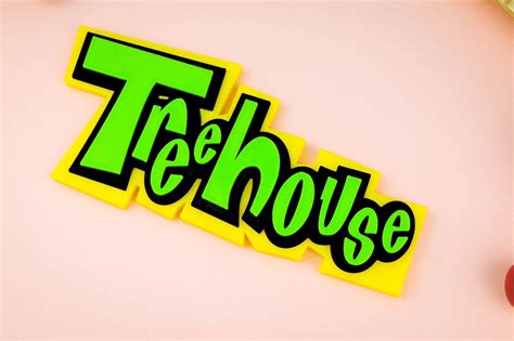 Treehouse Logo 3D Printed Stand Sign Pretend Play Kids Toy 20th Century ...