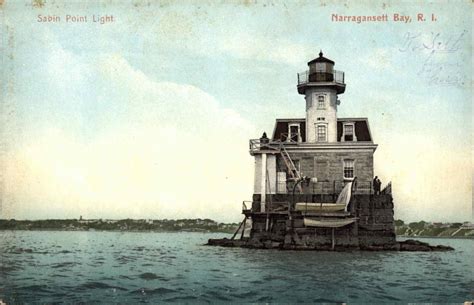 Narragansett Bay RI Sabin Point Lighthouse c1910 Used Postcard #2 | United States - Rhode Island ...