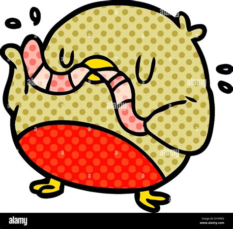 cartoon bird eating worm Stock Vector Image & Art - Alamy