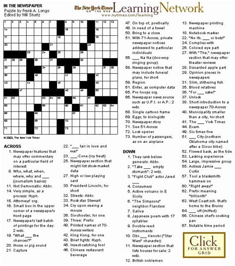 Usa Today Printable Crossword Puzzles