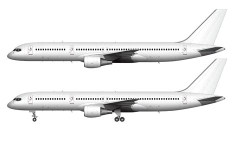 Boeing 757-200 (with Pratt & Whitney engines) blank illustration ...