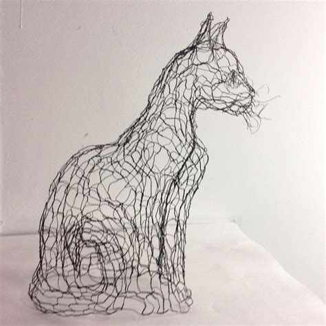 Wire Sculpture Cat: Life Size 3D Kitty by Elizabeth Berrien | Etsy