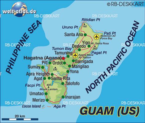 Map of Guam (Island in USA) | Welt-Atlas.de