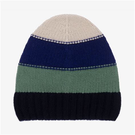 Il Gufo - Navy Blue & Green Wool Hat | Childrensalon