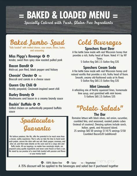 Menu of SPUDS Baked and Loaded in Provo, UT 84604