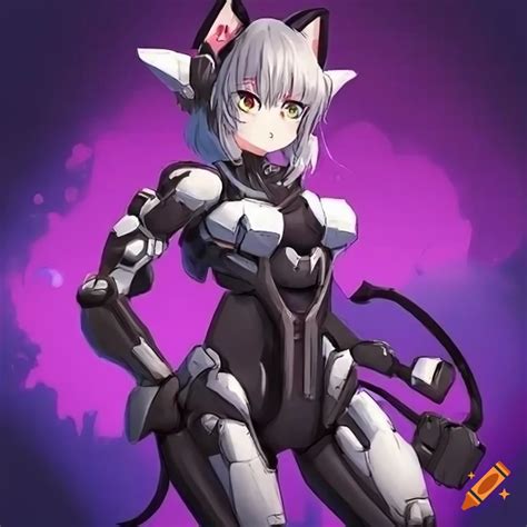 Anime cat girl mech