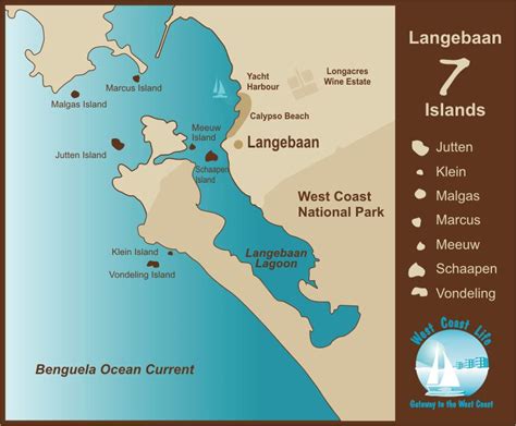 Langebaan lagoon - map of the seven islands of the lagoon. #Langebaan #lagoon #islands | South ...