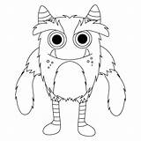 Monstruos Para colorear Ninos  Vector Premium sketch template