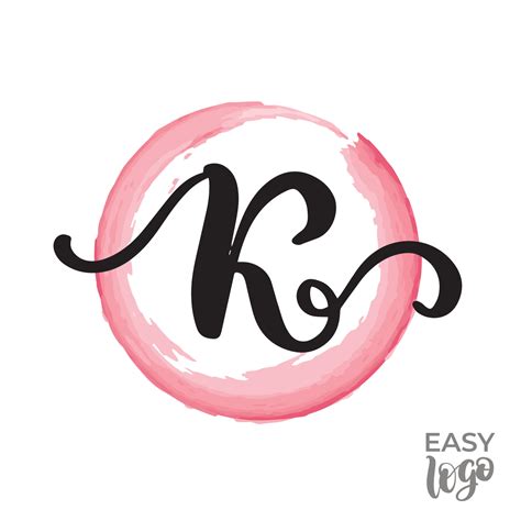 Abstract handwritten calligraphy letter K logo design template ...