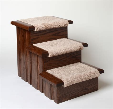 Oak Wood Carpeted Pet Stairs