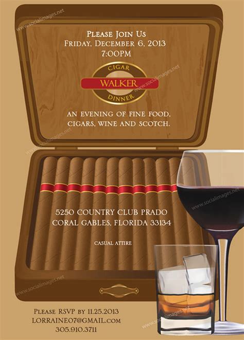 Cigar Box Party Invitation QTY. 25-100 Pricing Includes PRIORITY ...