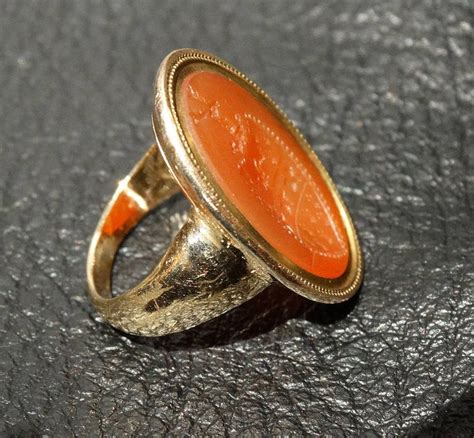 Intaglio Seal Ring Carnelian 14K Gold Late Georgian 1700s | Etsy