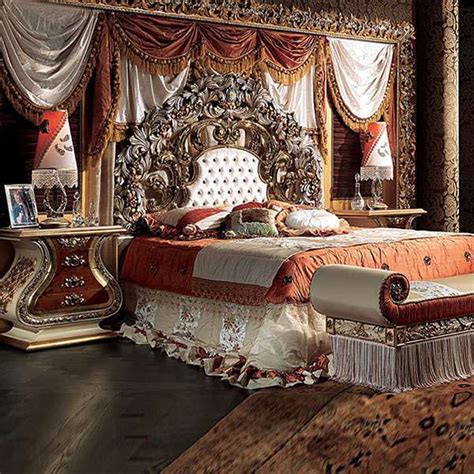 Custom luxury royal bed with high headboard frame 27880