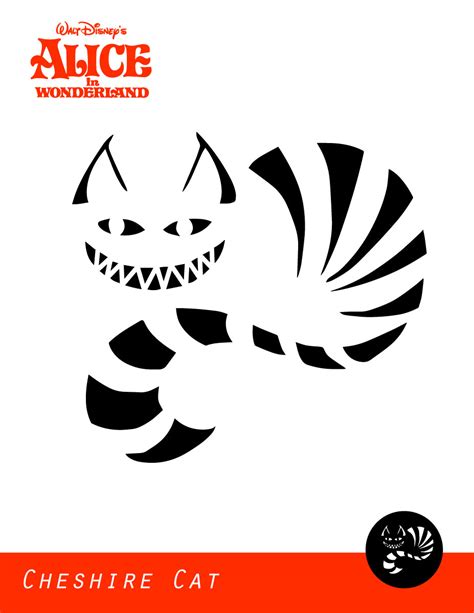 Disney: Alice in Wonderland: Cheshire Cat (Free Pumpkin Stencil - Pumpkin Pattern - Pumpkin ...