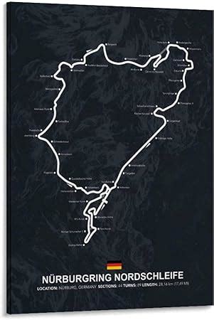 Huangchen Track Map Poster Nurburgring Nordschleife Canvas Art Poster and Wall Art Picture Print ...