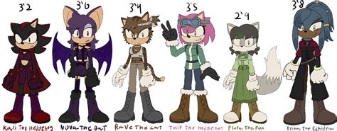 Heights of my Sonic ocs {+} by Exorstray on DeviantArt