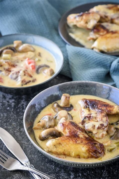 Chicken with Mushroom Gravy Recipe - CheekyKitchen