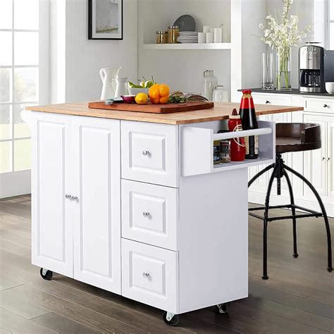 Buy PHI VILLA Kitchen Island Cart on Wheels - Portable Kitchen Island ...